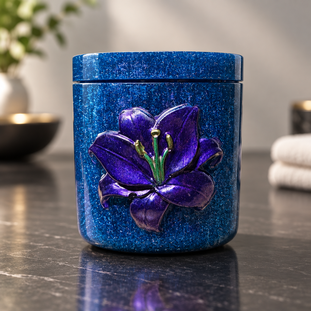 Lily Jar With Lid ~             3 1/4”H x 3”W ~ $22.00 Each