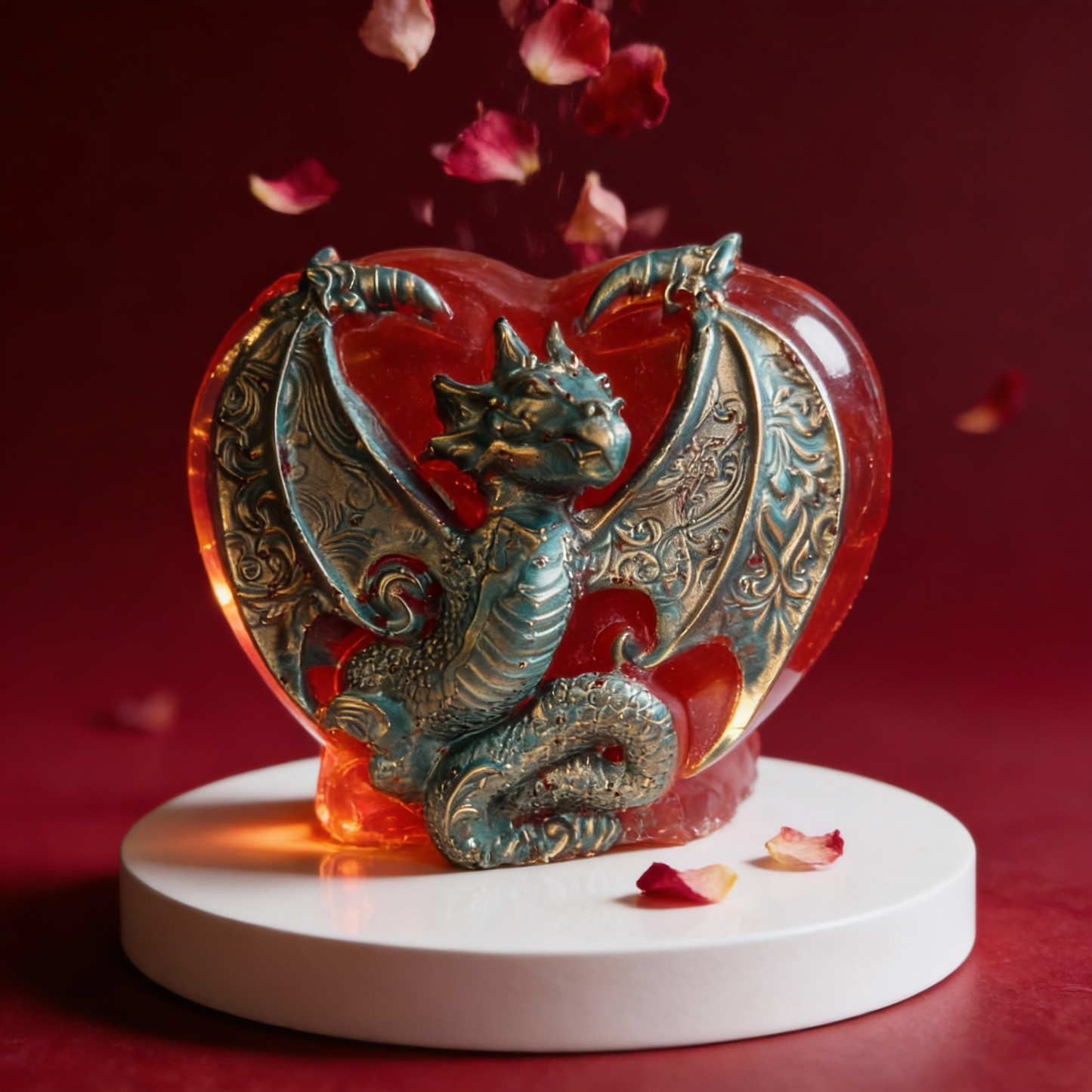 Heart Of A Dragon 3 1/4”H x 3”H ~ 10.2oz
