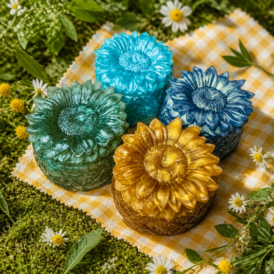 Sunflower Jar With Lid~                                2 1/2”H x 3”W ~ $25.00 Each