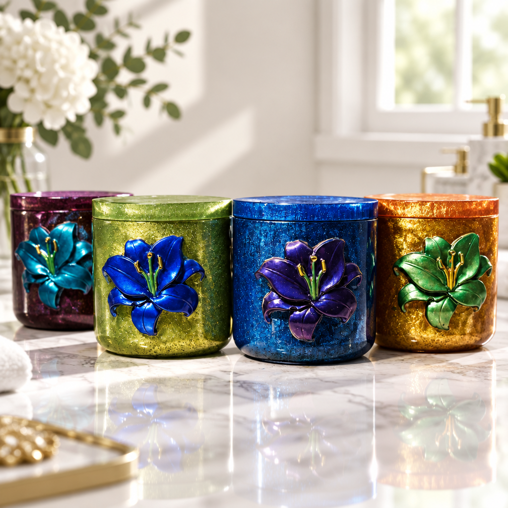 Lily Jar With Lid ~             3 1/4”H x 3”W ~ $22.00 Each