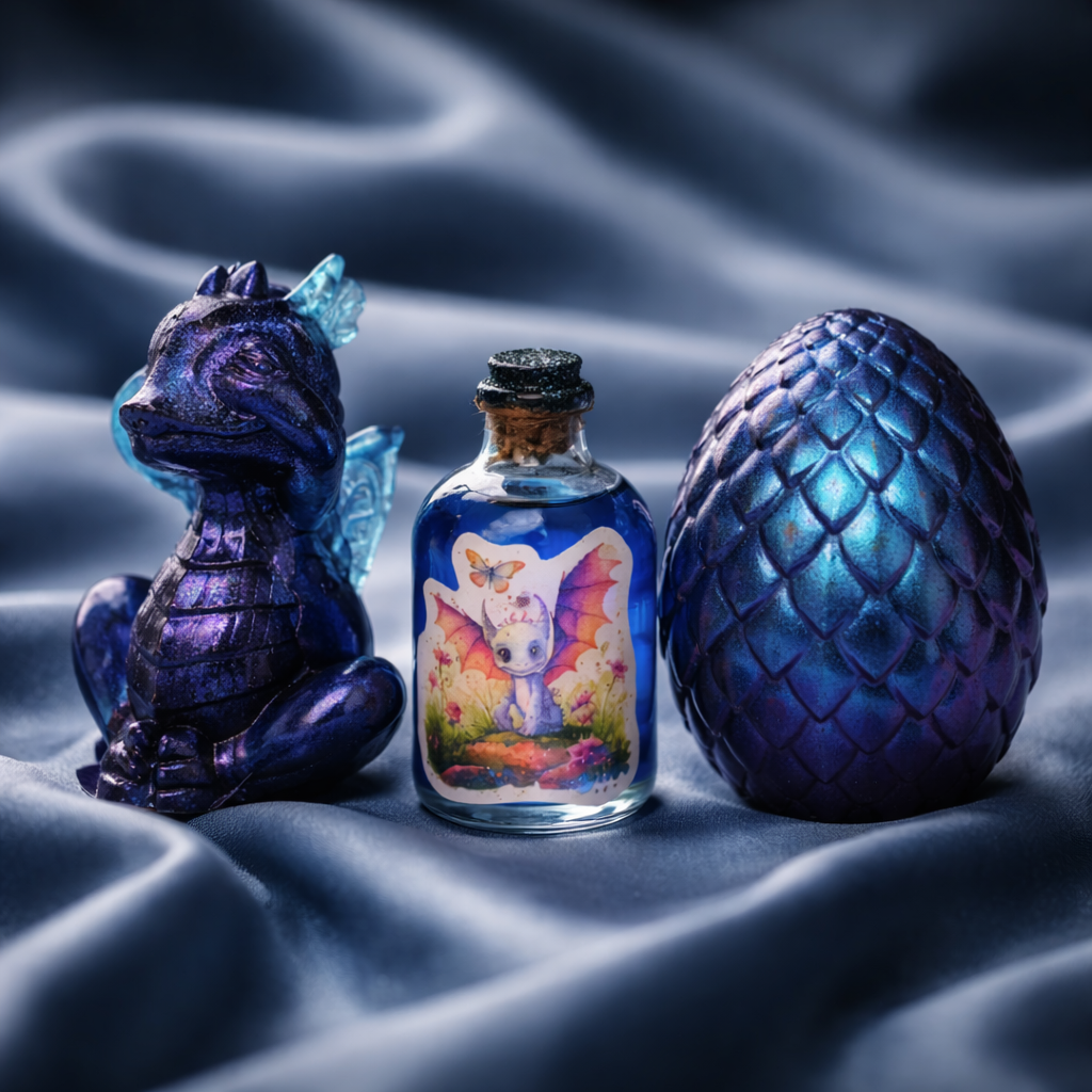 The Dragonborn Comes Potion ~ $15 Each ~ Resin Dragon ~ $15 Each ~ Dragon Egg ~ $20 Each ~ Collectible for Fantasy Fans