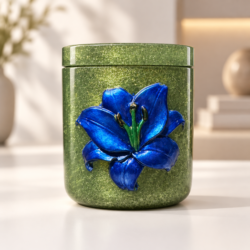 Lily Jar With Lid ~             3 1/4”H x 3”W ~ $22.00 Each