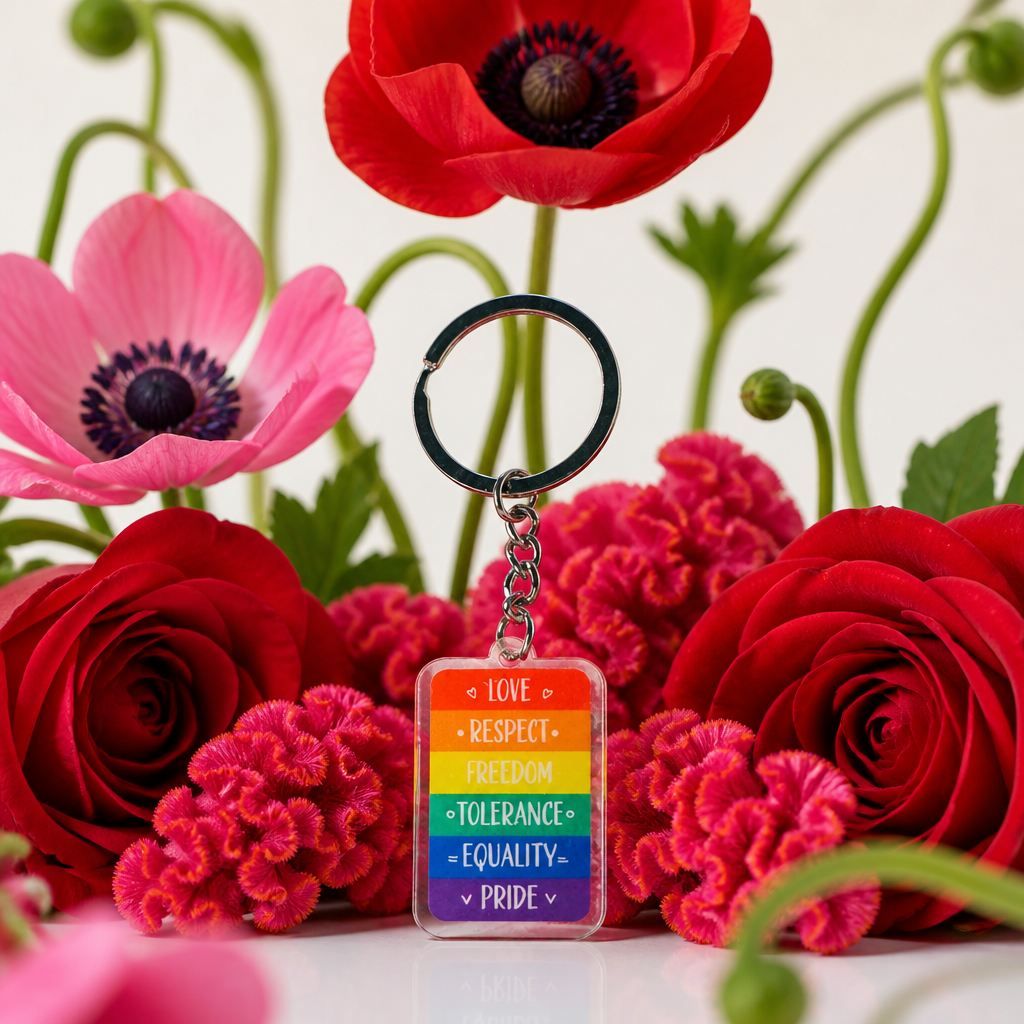 Free Pride key ring with any purchase from the Pride Collections