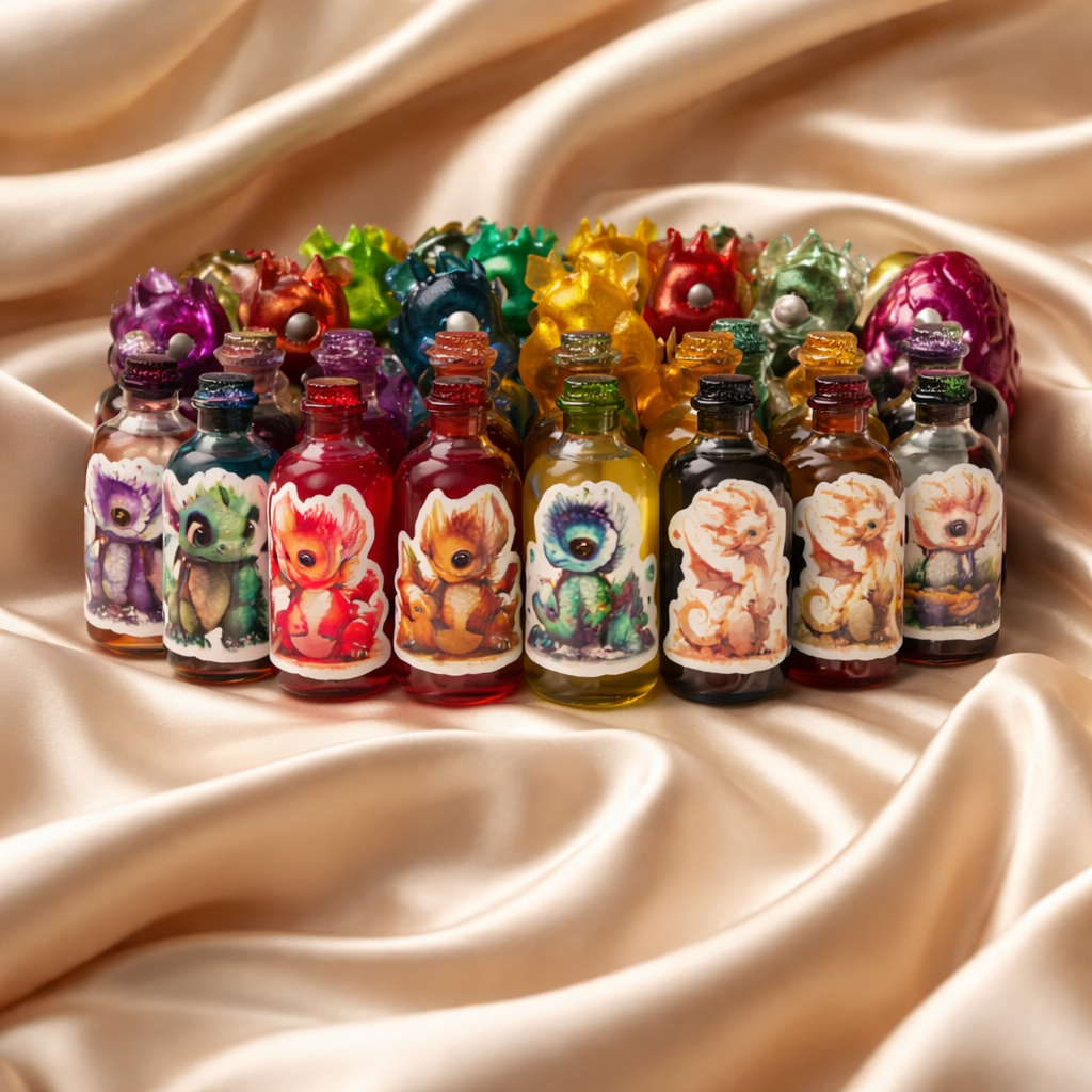 The Dragonborn Comes Potion ~ $15 Each ~ Resin Dragon ~ $15 Each ~ Dragon Egg ~ $20 Each ~ Collectible for Fantasy Fans