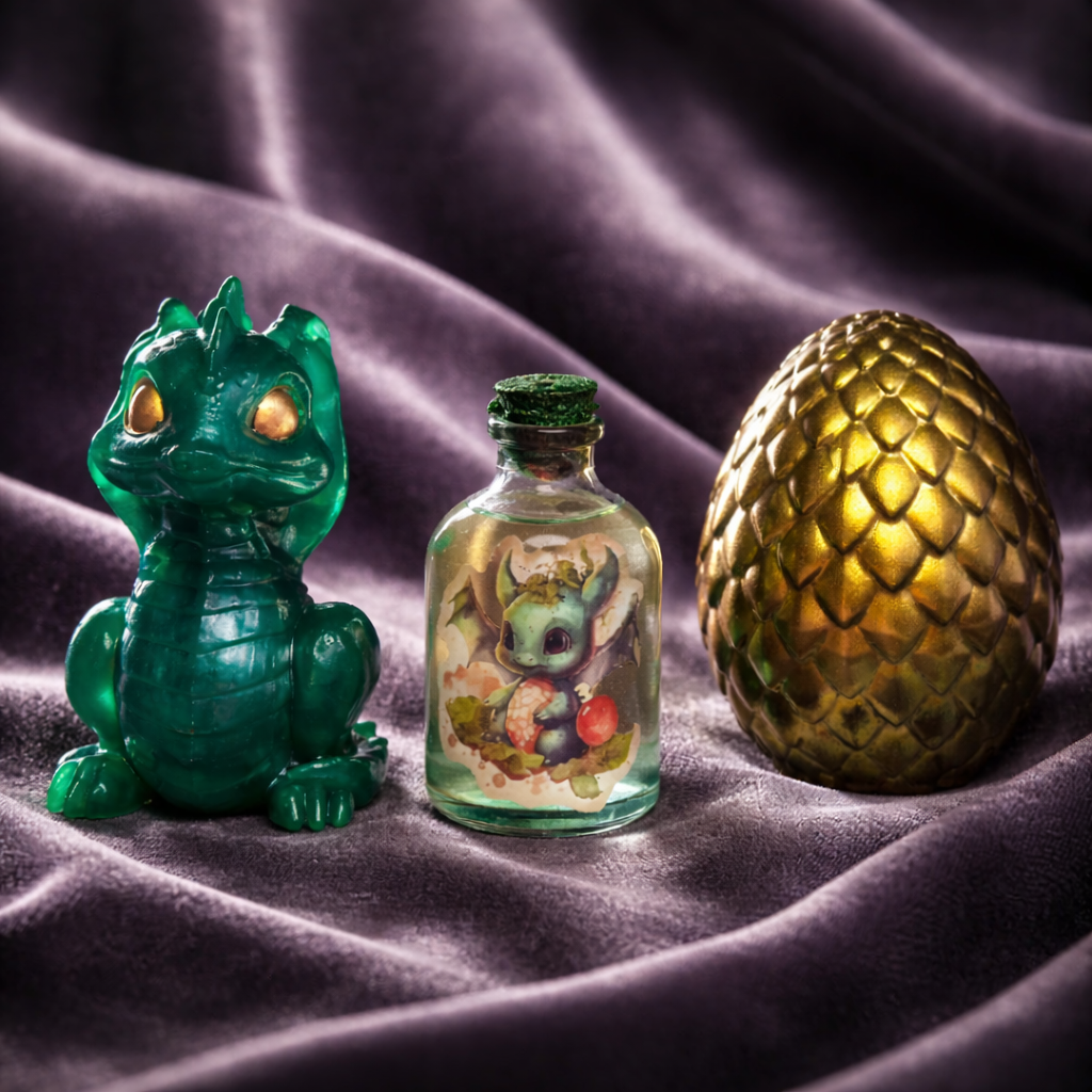 The Dragonborn Comes Potion ~ $15 Each ~ Resin Dragon ~ $15 Each ~ Dragon Egg ~ $20 Each ~ Collectible for Fantasy Fans