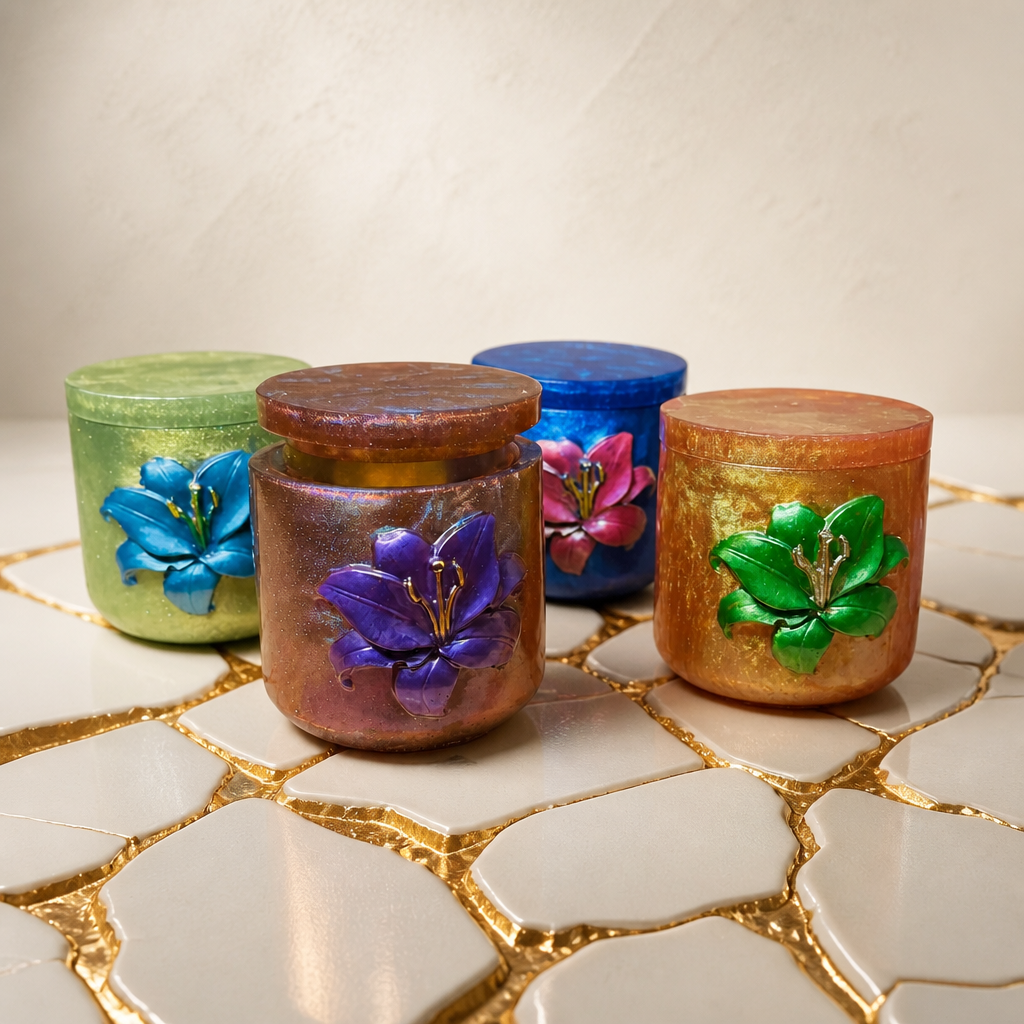 Lily Jar With Lid ~ 3”H x 3”W ~ $28.00 Each