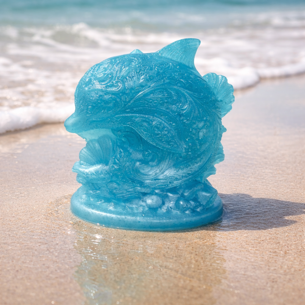 Jumping Dolphins ~ 4”H x 3”H ~ 5.5 oz