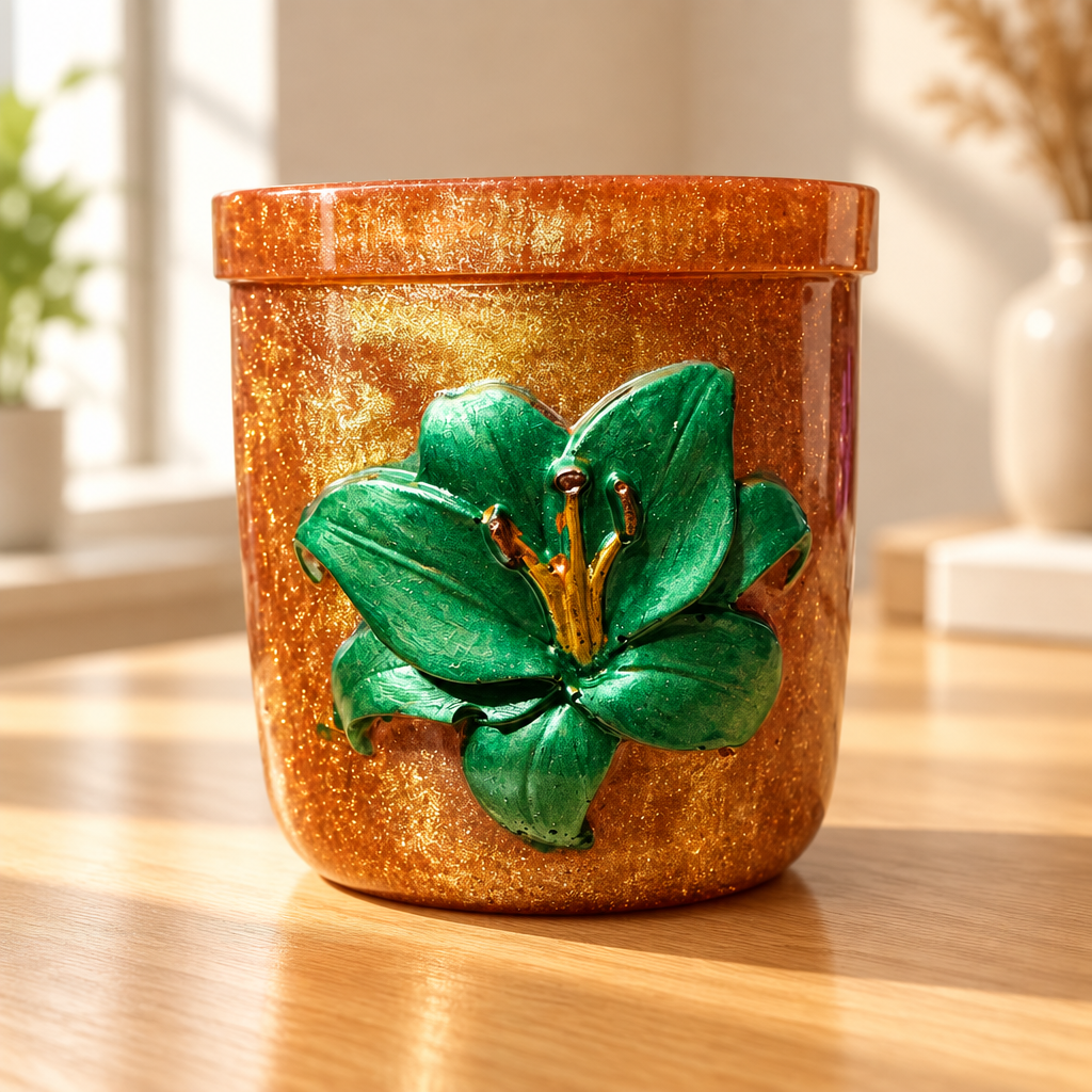 Lily Jar With Lid ~             3 1/4”H x 3”W ~ $22.00 Each