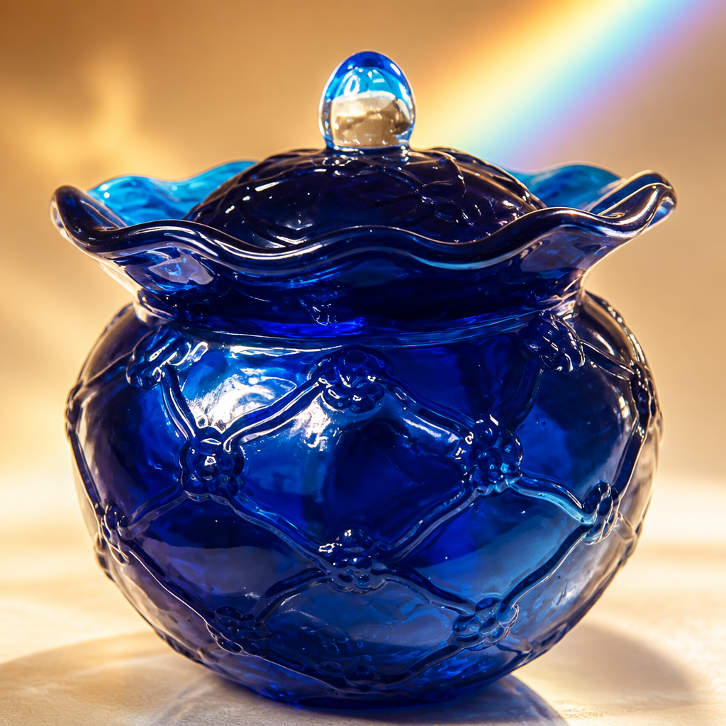 Diamond Cut Jar ~ 3 1/2”H x 3 1/4”W  ~ $25.00