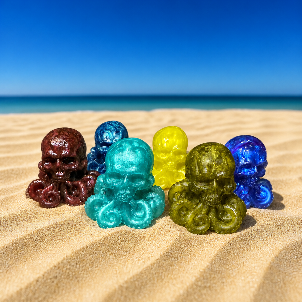Skull Octopus ~                   3” x 2 1/2”W  ~ $22.00