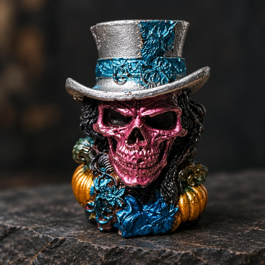Skulls In Tophats ~            3 1/4”H x 2 1/2”W ~ $25.00 Each