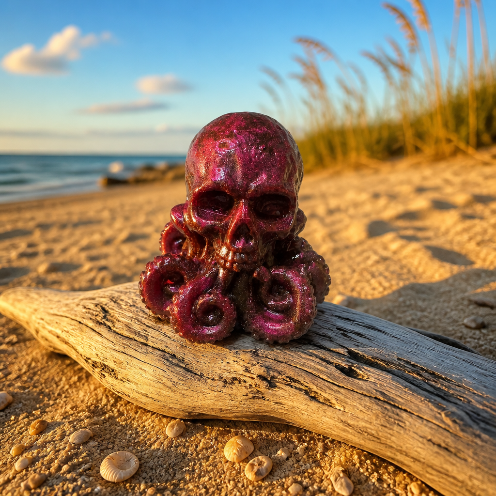 Skull Octopus ~                   3” x 2 1/2”W  ~ $22.00