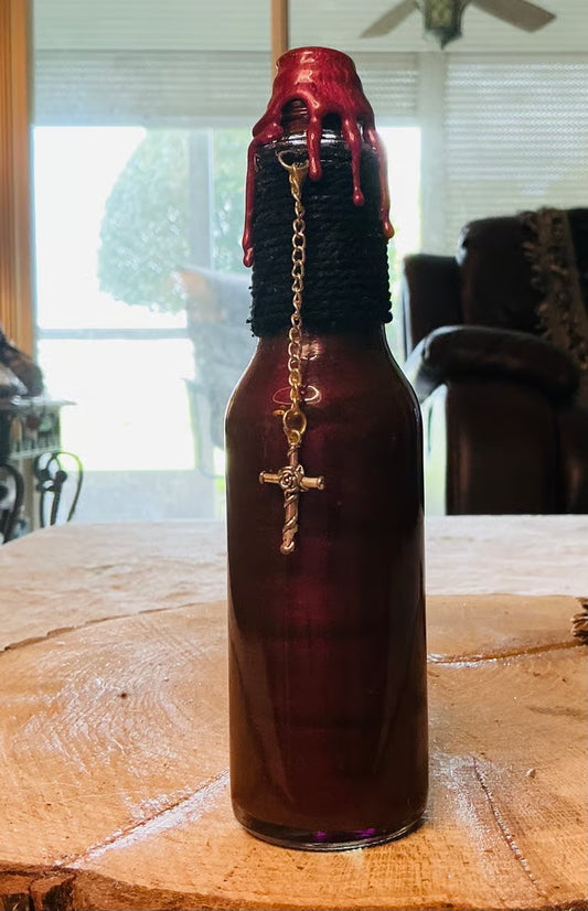 Chrome & Crosses Potion Bottle Series ~ 7”H x 1 1/2”W