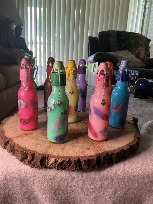 Light As A Feather Potion Bottles Series 7”H x 1 1/2W.