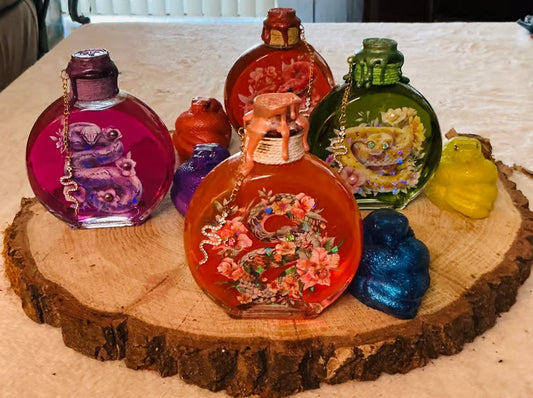 Cobra Snake Potion Bottle ~ 5”H x 3 1/2”W