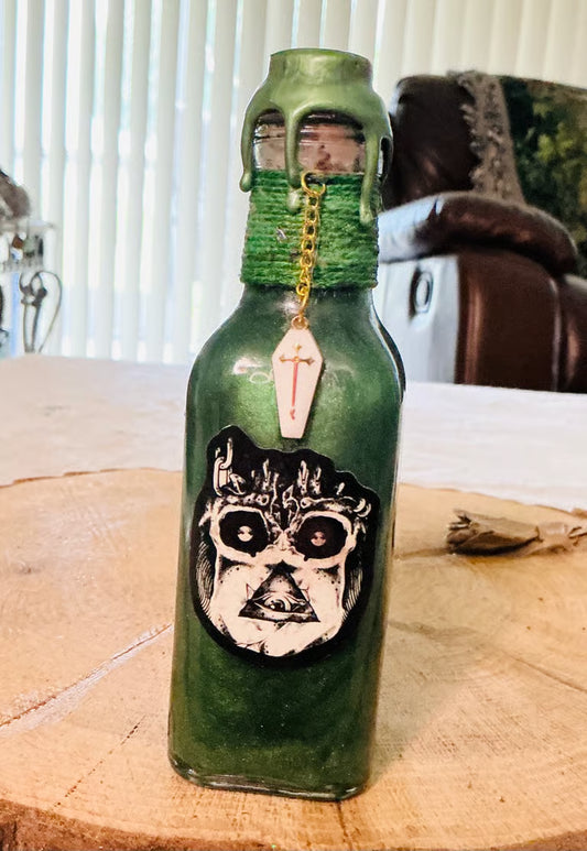 Skulls & Roses & a Double FU Potion Bottles ~ 7H x 1 1/2W