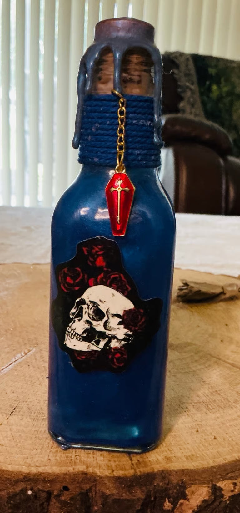 Skulls & Roses & a Double FU Potion Bottles ~ 7H x 1 1/2W