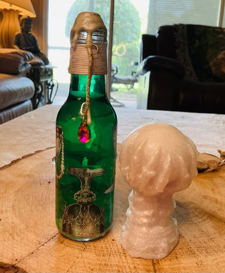 Witches Brew Potion Bottles and Crystal Ball ~ 7H x 1 1/2W