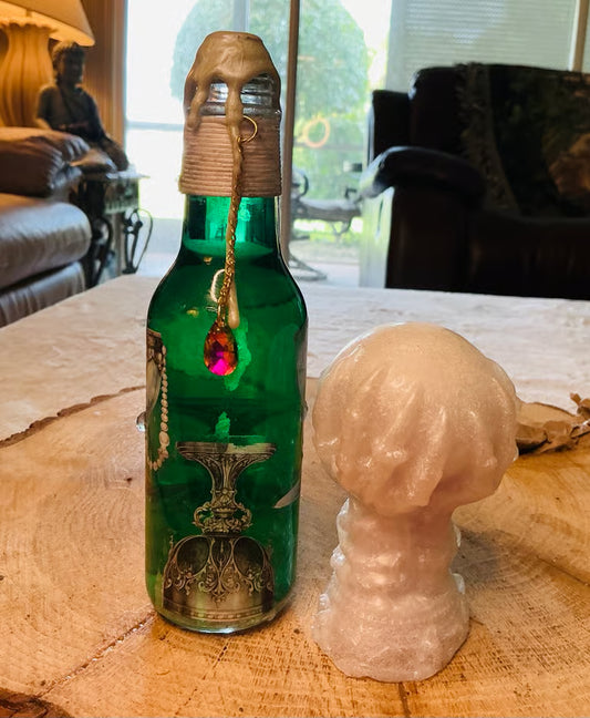 Witches Brew Potion Bottles and Crystal Ball ~ 7H x 1 1/2W