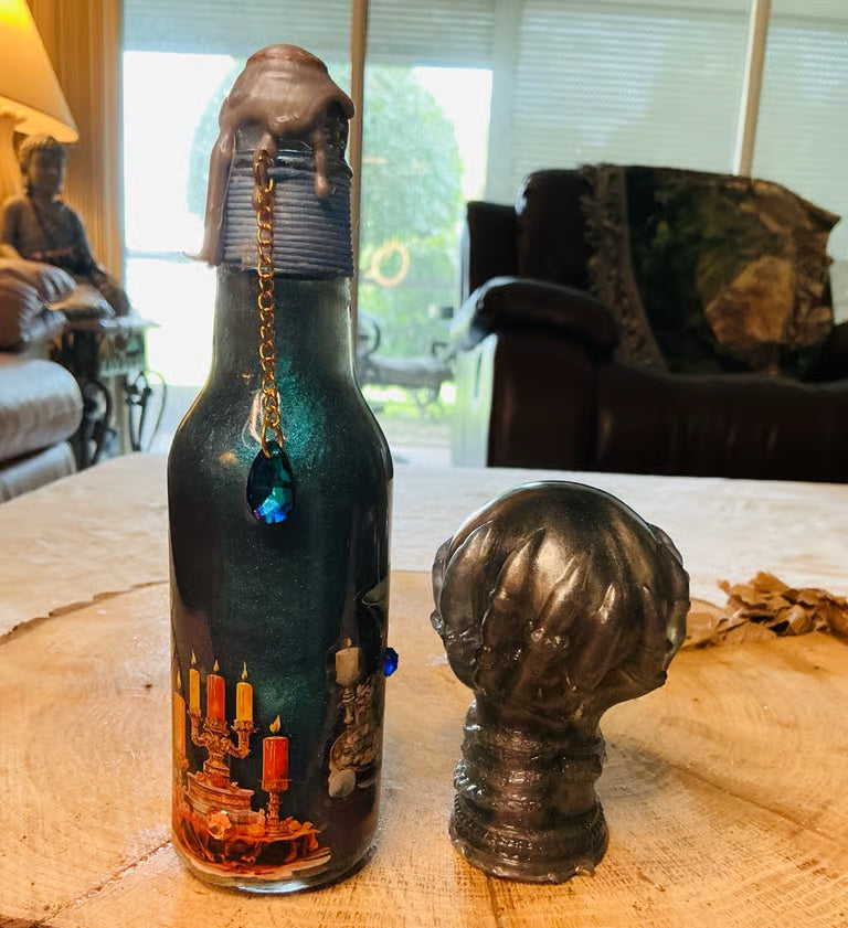 Witches Brew Potion Bottles and Crystal Ball ~ 7H x 1 1/2W