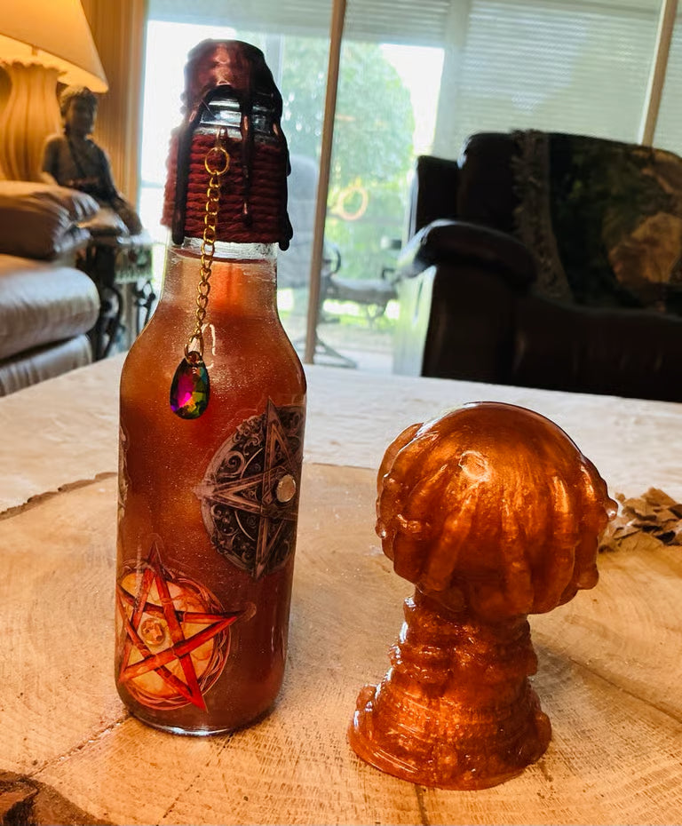 Witches Brew Potion Bottles and Crystal Ball ~ 7H x 1 1/2W