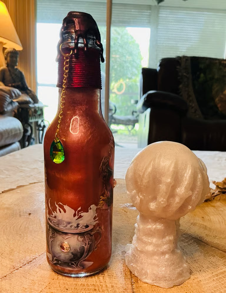 Witches Brew Potion Bottles and Crystal Ball ~ 7H x 1 1/2W