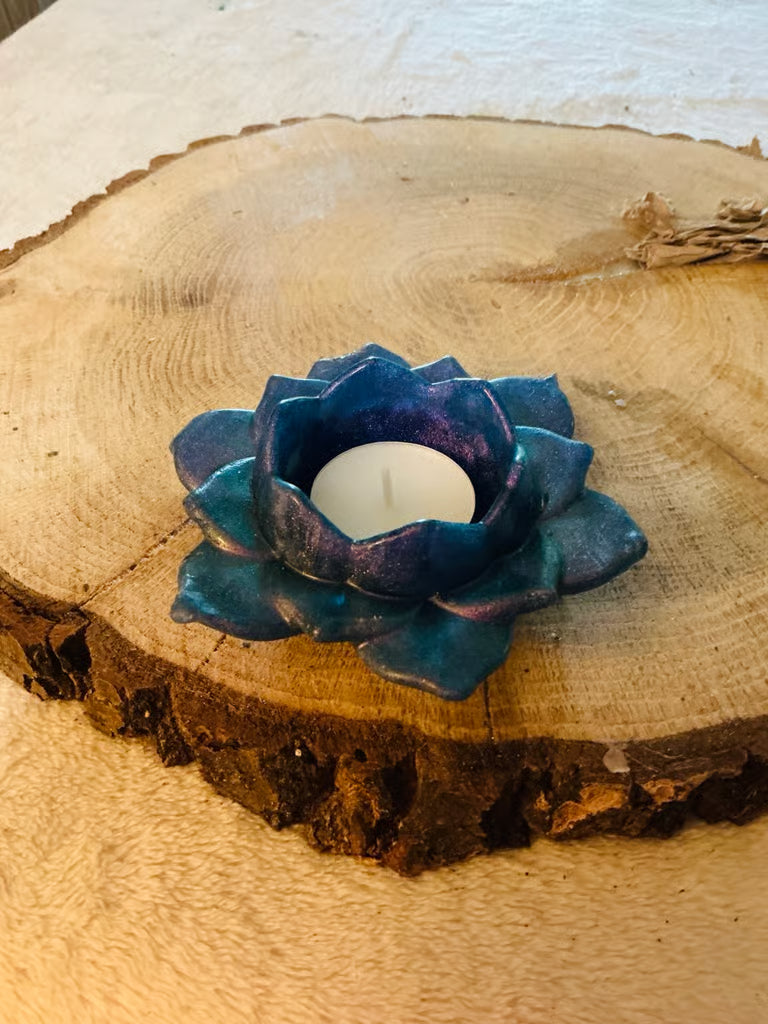 Lotus Candle Holder ~ 5”H x 5”W Made of Resin