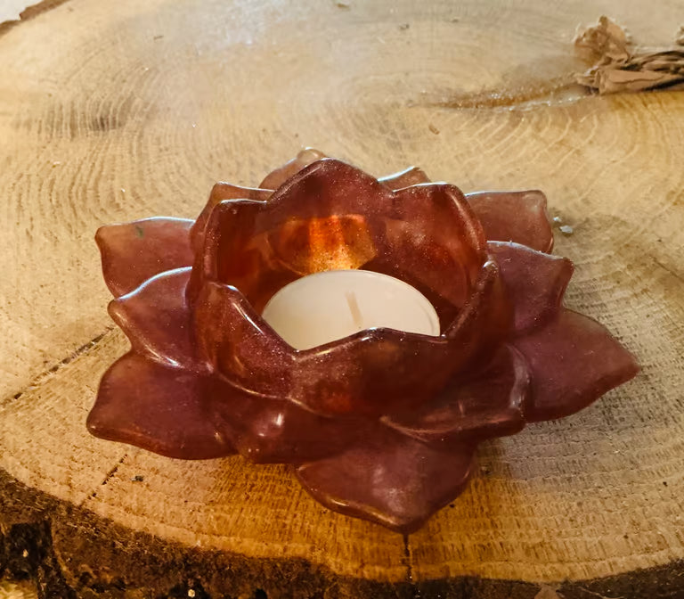 Lotus Candle Holder ~ 5”H x 5”W Made of Resin
