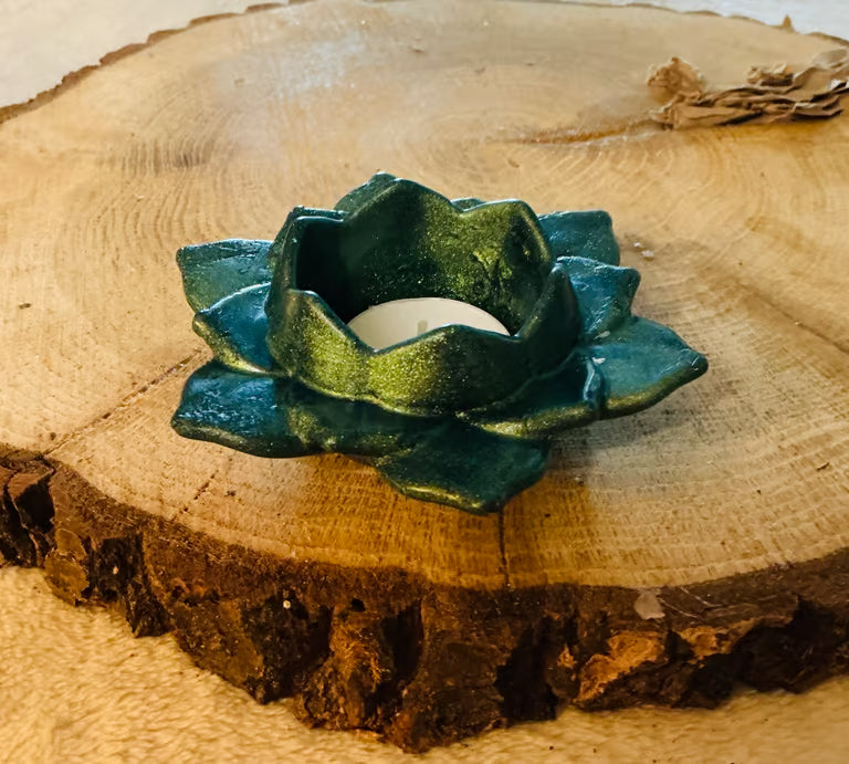 Lotus Candle Holder ~ 5”H x 5”W Made of Resin