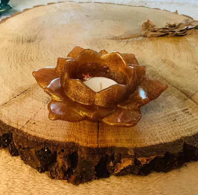 Lotus Candle Holder ~ 5”H x 5”W Made of Resin