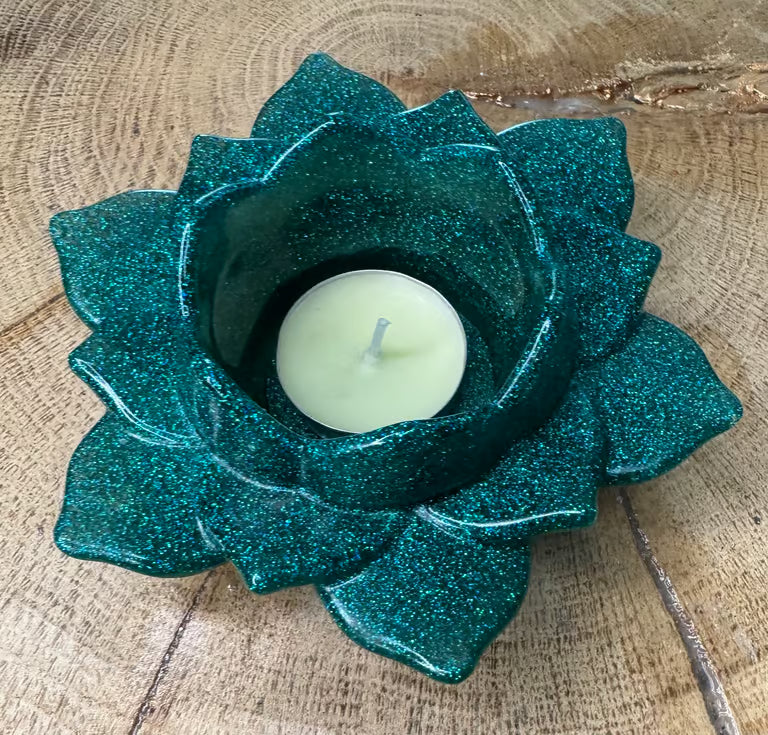 Lotus Candle Holder ~ 5”H x 5”W Made of Resin
