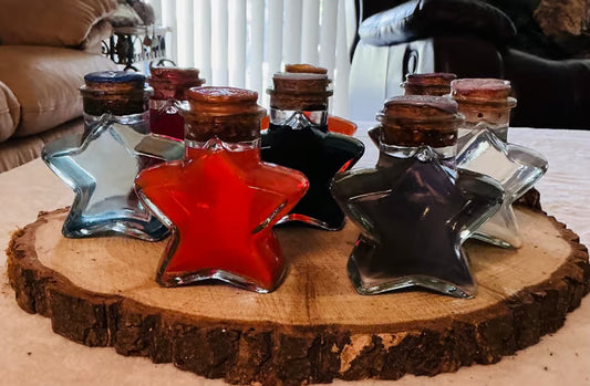 A Star Is Born Potion Bottle ~ 4H x 3 1/2W Glass is thick and heavy