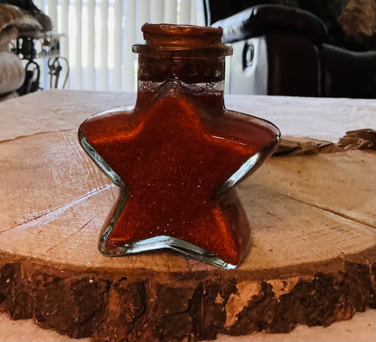A Star Is Born Potion Bottle ~ 4H x 3 1/2W Glass is thick and heavy